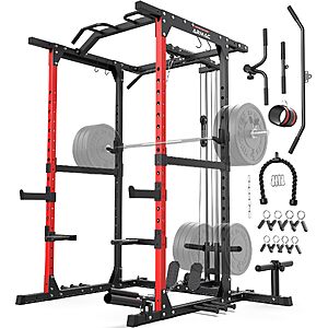 Sportsroyals Power Cage - 1600LBS Squat Rack with Cable Crossover System $280 + Free S/H