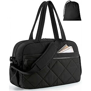 HOTOR Weekender Gym Duffel Bag (Black) $6 + Free Shipping w/ Prime or on $35