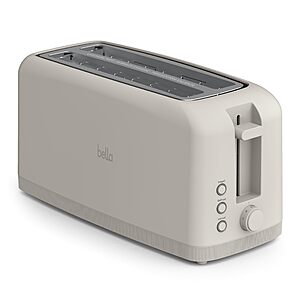 bella 4-Slice Slim Toaster w/ 10" Long Slot & 6 Setting Shade Control (Oatmilk or Surf) $24.98 + Free Shipping w/ Prime or on $35