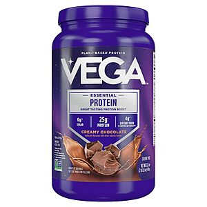 YMMV Vega Essential Protein – 25g Vegan Protein Powder,Rich Chocolate for a High Protein,Zero Sugar Shake – 32.5oz (20 Servings) $11.99 or less