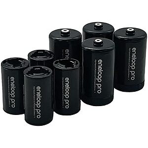 11.03 | Eneloop Panasonic pro K-KJBS1/2K8A C & D Size Battery Adapters for Use pro Ni-MH Rechargeable AA Battery Cells at Amazon