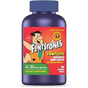 Select Accounts:180-Count Flintstones Complete Chewable Kids Multivitamin w/ Iron,Calcium & Vitamin D $10.19 w/ S&S + Free Shipping