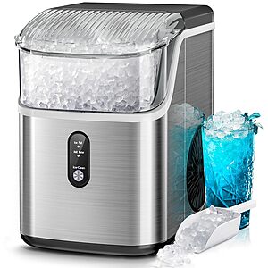Kismile Countertop Nugget Ice Maker (35 lbs/Day,Self-Cleaning,Silver) $98.99 + Free Shipping