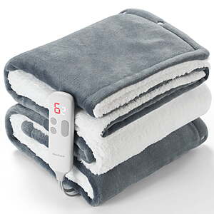 MaxKare 50" x 60" Machine Washable Electric Throw Blanket w/ 6 Heat Settings $24 + Free Shipping