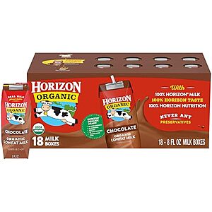 [S&S] $10.16: 18-Count 8-Oz Horizon Organic Shelf Stable Chocolate Milk Boxes at Amazon (56.4￠ each)
