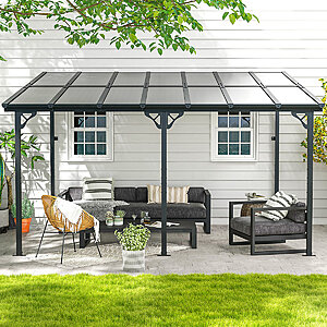 14' x 10' JolyDale Outdoor Metal Pergola w/ Sloped Roof $387 + Free Shipping