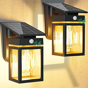 Prime] 2-Pack Cybrasc Solar Outdoor Wall Lanterns w/ Motion Sensor $26.99 + Free Shipping