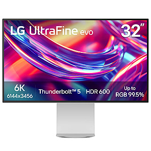 1299.99 + $100 Shop Card | LG 32U990A-S 32-Inch Ultrafine 6K (6144 x 3456) Nano IPS Black Thunderbolt 5 Professional Monitor,60Hz at Costco