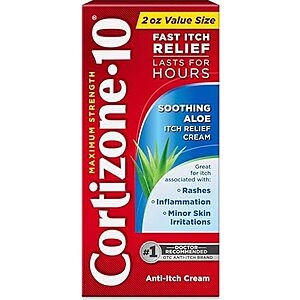 Select Accts:2-Oz Cortizone-10 Maximum Strength Soothing Aloe Itch Relief Cream $4.40 w/ S&S