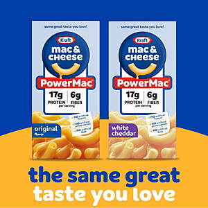 Walmart:NEW Kraft POWERMAC Protein and Fiber Mac-Cheese $2.58,get $1 IBOTTA rebate Limit 5.(original or White cheddar