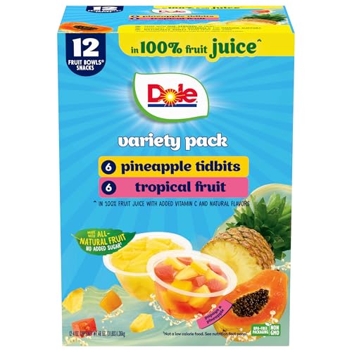 Dole Pineapple Tidbits and Tro...Snacks - 4 oz Bowls - 12 Pack