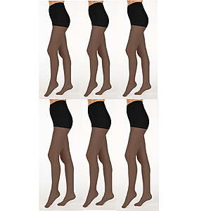 6-Pack L'eggs Everyday Women's Pantyhose Control Top Sheer Toe (Various) - from $9