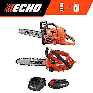 59.8cc 2-Stroke Cycle Gas Chainsaw and 56V Cordless Battery Chainsaw Combo Kit w/ 2.5Ah Battery and Charger (2-Tool