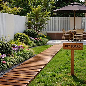 8' Spurgehom Cedar Roll-Out Wooden Pathway Walkway $39.99 + Free Shipping