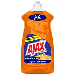 Ajax Ultra Liquid Dish Soap,Triple Action,Orange Scent,52oz $2.79 After Coupon & S&S @ Amazon