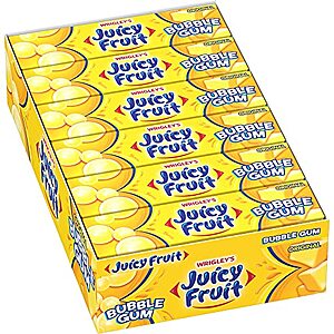 NEW,SnS] $9.88 | 18-Pack 5-Count Juicy Fruit Gum at Amazon