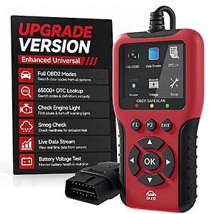 Prime] Safescan OBD2 Scanner Car Diagnostic Tool (Red) $12.99 + Free Shipping