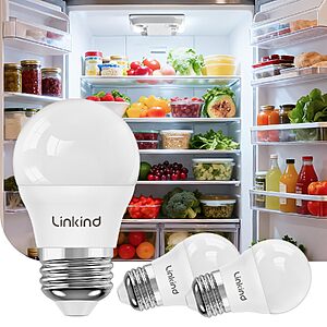 Prime] 3-Pack Linkind A15 5W LED Refrigerator & Freezer Light Bulbs,E26 Base,5000K Daylight $5.99 + Free Shipping