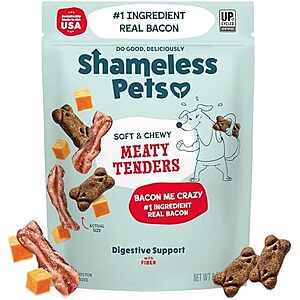 SnS,AC] $2.79* | 8-Oz Shameless Pets Soft & Chewy Dog Treats (Bacon) at Amazon