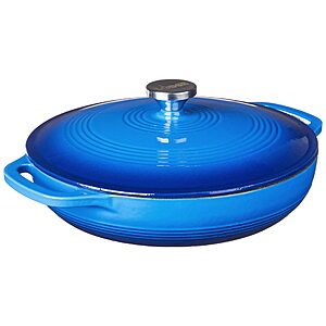 Lodge 3.6 Quart Enameled Cast Iron Oval Casserole With Lid – Dual Handles – Oven Safe up to 500° F or on Stovetop - Use to Marinate, Cook, Bake, Refrigerate and Serve, $69.99