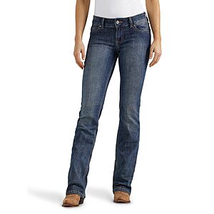 Wrangler Women's Essential Mid-Rise Bootcut Regular Fit Jeans (Various) $17.95 or less