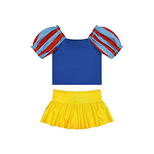 Character Toddler Girl Puff- Sleeve Tankini and Skirt Swimsuit:Moana $6.6 or Snow White $6.59
