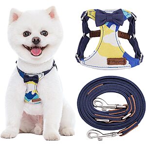 Puppytie No-Pull Dog Harness & Leash Set,Medium (16.5-31 lbs,Random Pattern-Navy) $9.99 + Free Shipping w/ Prime or on $35
