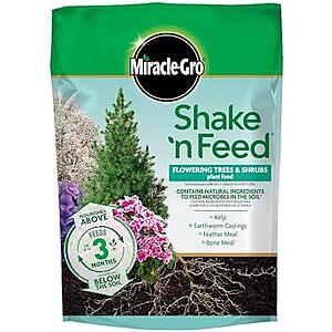 19.48 | 8 lbs.Miracle-Gro Shake 'N Feed Flowering Trees and Shrubs Plant Food at Amazon