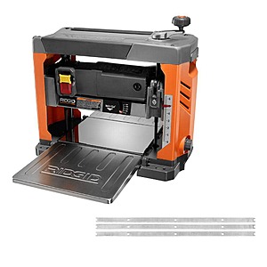RIDGID 15 Amp Corded 13 in.Thickness Corded Planer with 13 in.Thickness Planer Replacement Blades (3-Pack),$379,FS,Home Depot $378.98