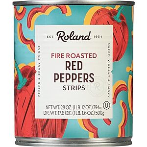 15.56 | 28-Oz Roland Foods Fire-Roasted Red Pepper Strips at Amazon