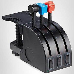 Logitech G Saitek PRO Flight Throttle Quadrant,Professional Simulation Axis Levers,LCD Display,3x Two-Way Rocker Switches,Adjustable Bracket,USB,PC - Black $47.99