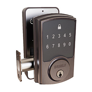 Brinks Keyless Entry Electronic Touchpad Deadbolt,Tuscan Bronze Or Matte Black + Free Shipping $28.52