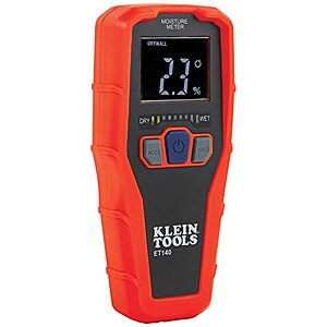 Resale,AC] $33.90 | Klein Tools ET140 Pinless Moisture Meter (Used - Like New) at Amazon