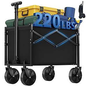 Walmart:Gianna Small Folding Collapsible 220 LBS Utility Wagon Cart with Wheels and Adjustable Handle $19