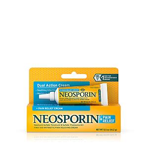0.5-Oz Neosporin + Pain Relief Dual Action First Aid Antibiotic Ointment Cream $2.40 w/ Subscribe & Save