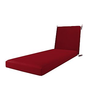 California Umbrella Outdoor Chaise Lounge Cushion,24 x 78 Inch,Premium Outdoor Densified Fiber,Jockey Red $67.13