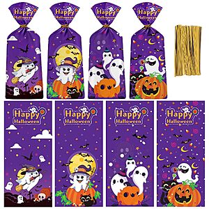 60-Count PADELO Halloween Treat Candy Bags w/ Twist Ties (4 Styles) $3.99 + Free Shipping w/ Prime or on $35