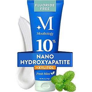 4-Oz Mouthology 10% Nano Hydroxyapatite Fluoride-Free Whitening Toothpaste (Fresh Mint) $4.99 w/ S&S + Free Shipping w/ Prime or on $35