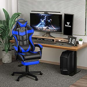 75.99 ac FS Walmart by SOONTRANS Gaming Chair with Footrest,High Back Game Gamer Chair with Massage Lumbar Support & Adjustable Headrest