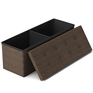 43" GLAXYFUR Folding Storage Ottoman Bench (Holds up to 660 lb) $24.99 + Free Shipping w/ Prime or on $35
