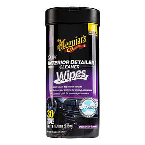5.50 fs Walmart+ Meguiar's Quik Interior Detailer Cleaner Wipes,G13600,30 Wipes