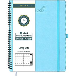 8.5"x11" BEZEND 2-Year 2026-2027 Monthly Calendar Planner (Various Colors) $7.99 + Free Shipping w/ Prime or on $35