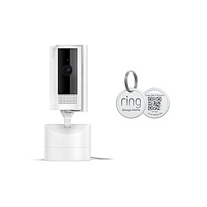 44.99*:Ring Pan-Tilt Indoor Cam w/ Ring Pet Tag (White) at Amazon