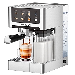 AIRMSEN BCM2308-WL 20 Bar Cappuccino Latte Machines with Automatic Milk Frothe "Open Box" @ $38.39