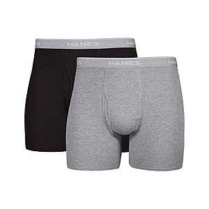 Hanes Men's Comfort Flex Boxer Brief Underwear Pack,Cotton,Moisture-Wicking,2-Pack Large Size $5.29