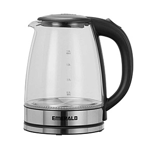 7.6-Cup Black Glass Cordless Electric Kettle $17.99 + Free Shipping