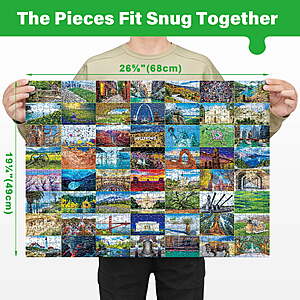 12 BenBen Jigsaw Puzzles 1000 Pieces for Adults Ages 12+,Iconic America,26.75 x 19.25 in Free Ship Walmart+ (Lot Fancy) (also at Amazon