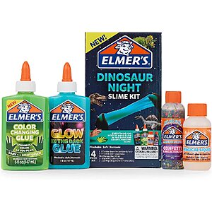 16.56:Elmer’s Dinosaur Night Slime Kit,4 Count