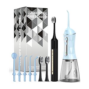 Lumivoid Water Flosser and Electric Toothbrush Combo,2-1 Oral Clean Kit,5-Speed Sonic Electric Toothbrush & 4-Speed Portable Water Flosser $14.49 + Free Shipping