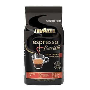 SnS,AC] $11.37* | 2.2-Lb Lavazza Espresso Barista Gran Crema Whole Bean Coffee Blend at Amazon